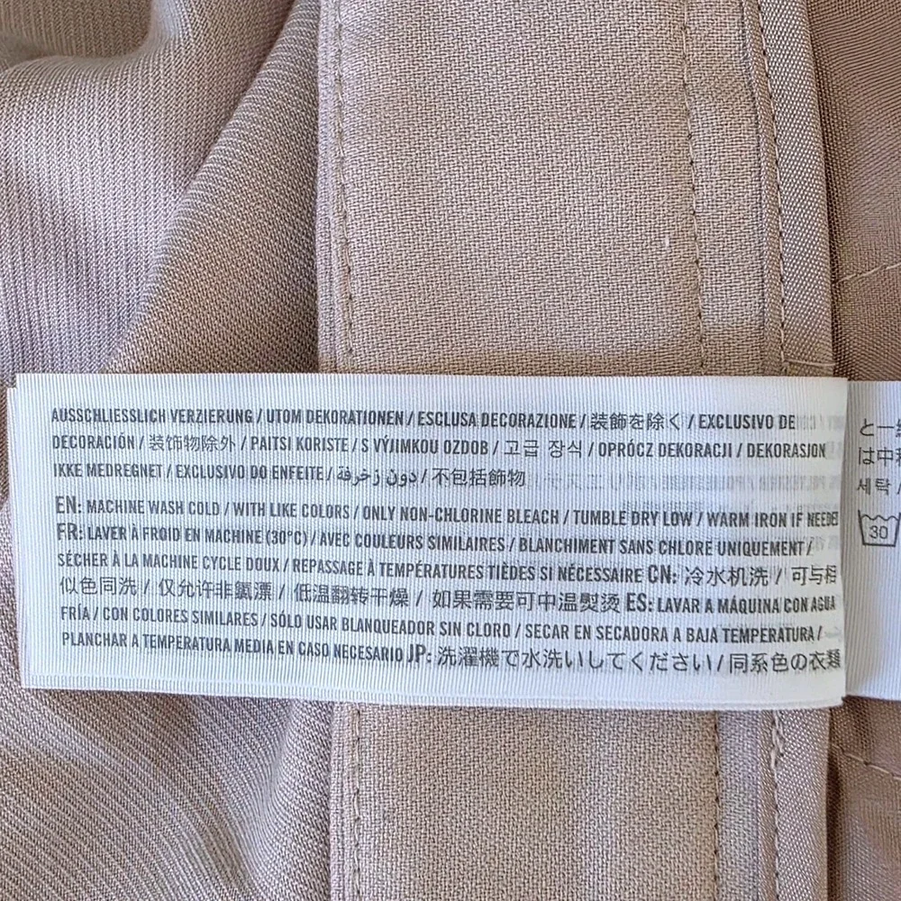 Abercrombie & Fitch Sloane Flat Front Tailored Pant Women 4 Beige Wide Leg Good - Picture 9 of 10